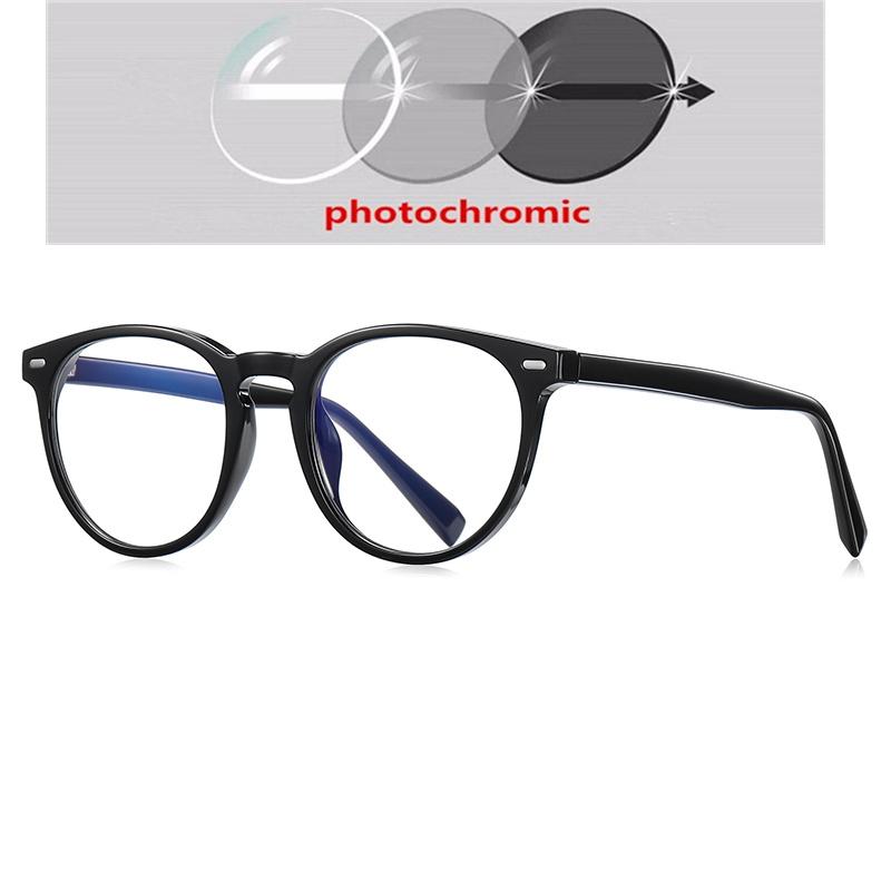 TR90 Big Frame Round Hyperopia Eyeglasses for Women Men Power 0 to -6 0 Anti Blue Light Prescription Spectacles