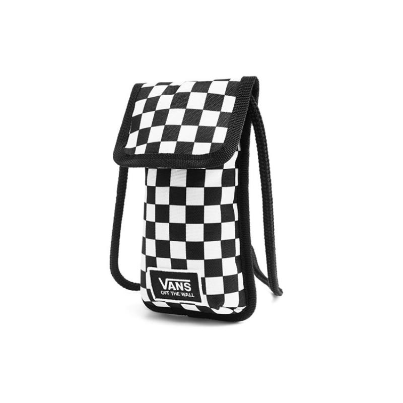 Vans Polyester Cell Phone Pouch Shoulder Bag Crossbody Bag Unisex Black White Checkerboard Vans VN0A4S71705