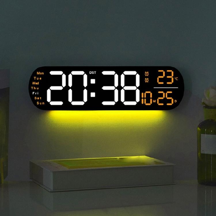 Large Digital Wall Clock Temperature Date Week Timing Lightsensing