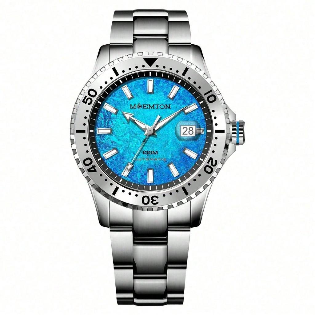 Moemton Men’s Mechanical Diving Watch Steel 100m M128.BSSA01