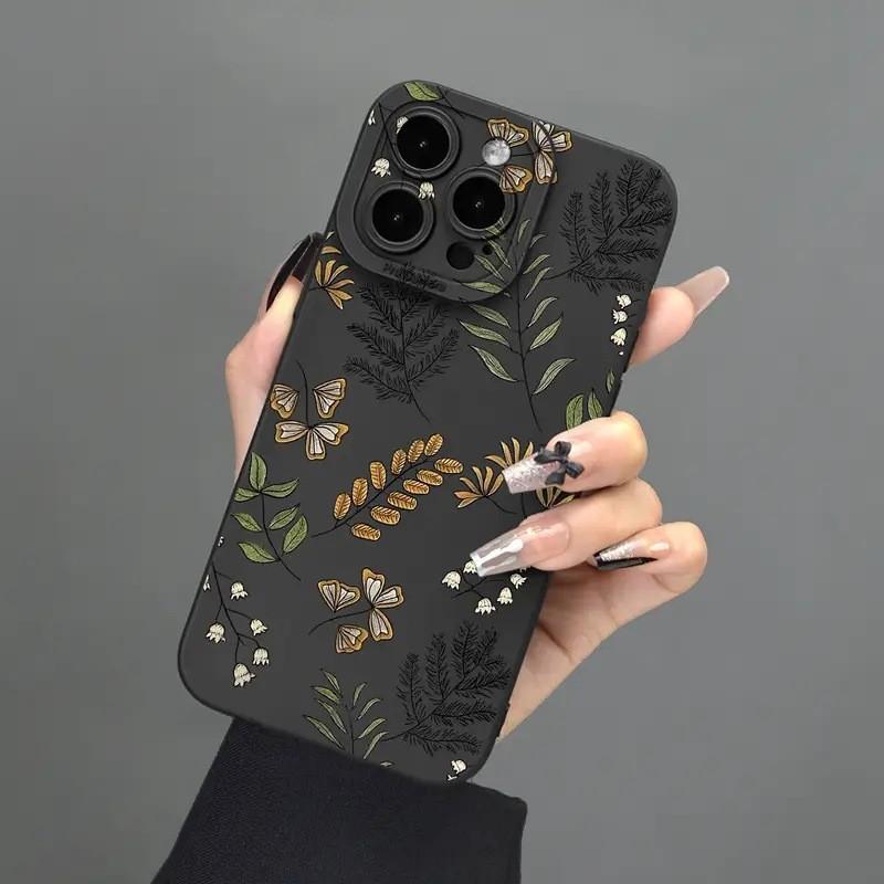 Printed Patterned Floral Phone Cover Case Covers Silicone TPU For Iphone Shockproof Resistant Phone Cover Cell Phone Case