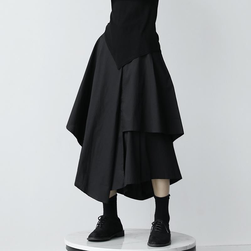 Women Skirts Gothic Irregular High Waist Pleated Skirt Pants for Women Vintage Cargo Skirts Female Clothes Ladies