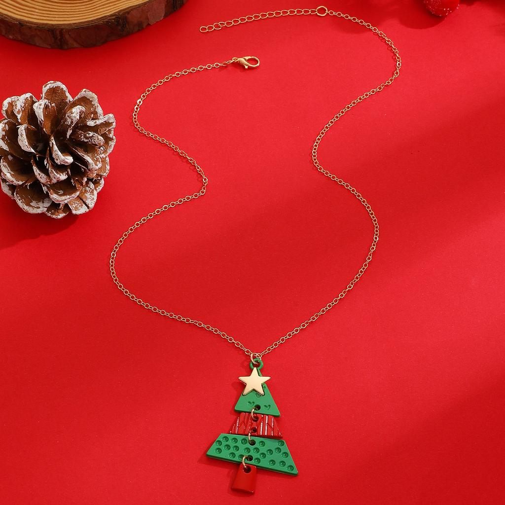 Christmas Tree Long Earrings For Women Alloy Party Carnival Fashion Stud Festival Jewelry