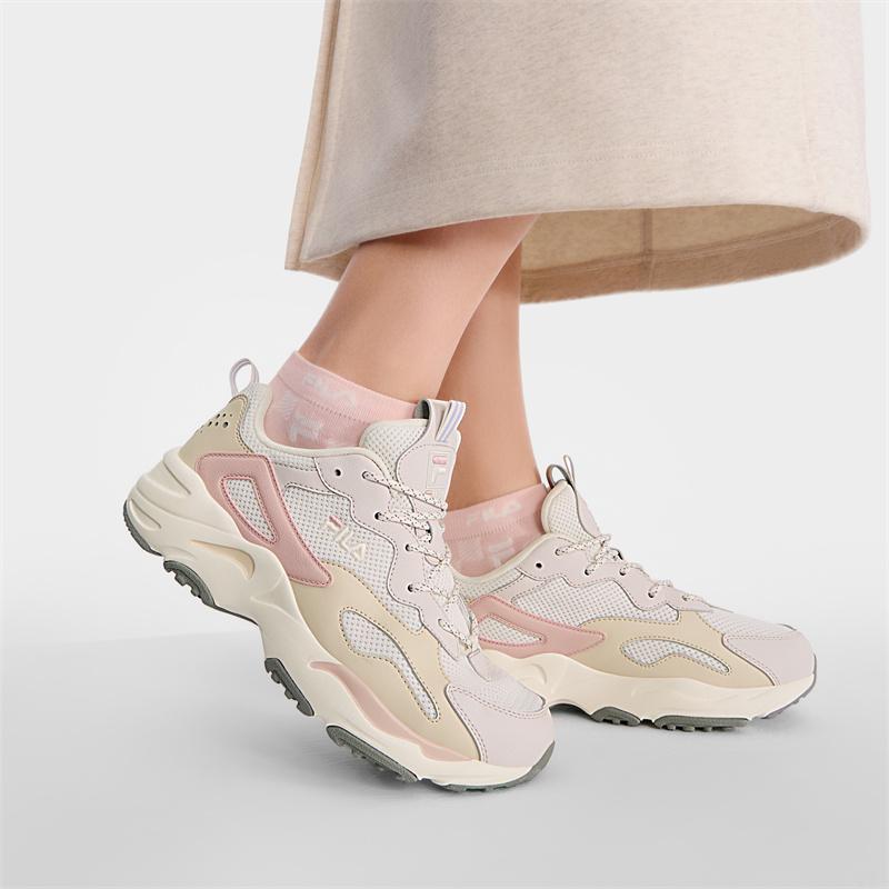 FILA Versatile Simple Retro Low-Top Casual Shoes Women sneaker White-Agate-Gray White-Sand-Gray F12W422113FWW