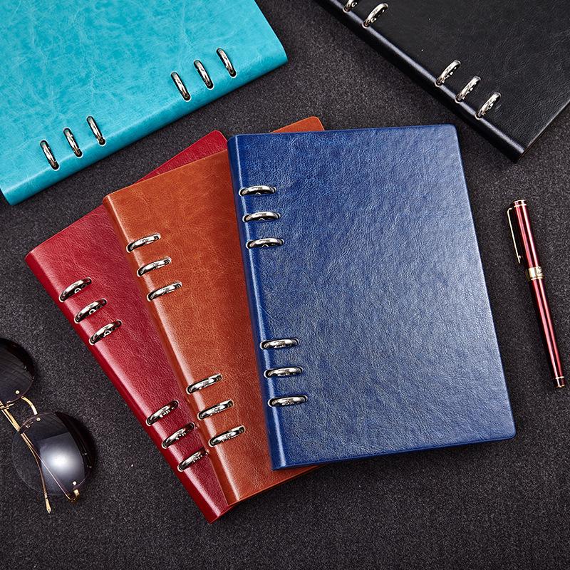 Retro Leather Loose-Leaf Binder: Detachable Core Office Notebook with Multiple Specs
