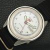 Seiko 5 AUTOMATIC VINTAGE 6106B JAPAN MENS ARABIC WHITE DIAL WATCH A702453-5 R124-a702453
