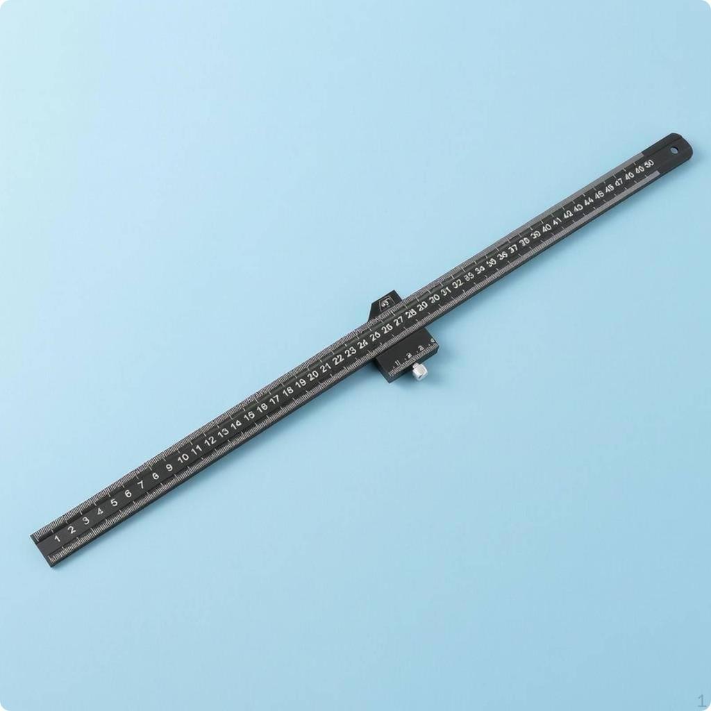 Measuring Square Ruler Adjustable Marking Gauge Aluminum Alloy Carpentry for Woodshop 20CM