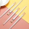 New 1 Pair Amber Sakura Chopsticks Cherry Blossom Petals Pattern Non-slip Sushi Stick Chopsticks Eco-Friendly Food Chopstick