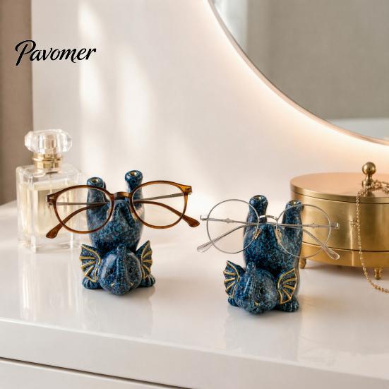 Home Storage Ornament Inverted Elephant Glasses Holder, Handmade Resin Eyeglass Stand, Spectacles Stand Retro Style Decorative Organizer for