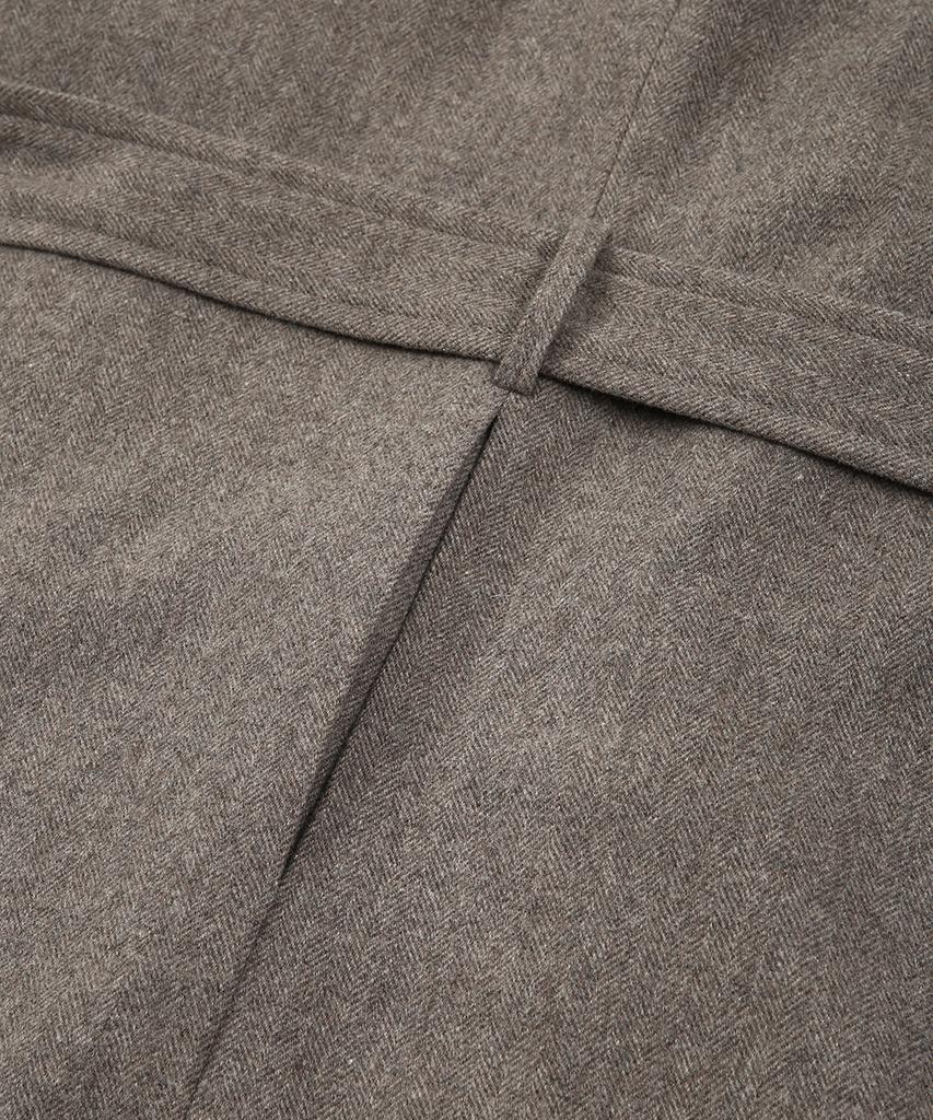 Prairie Light Merino Wool Oversized Robe Long Coat (Herringbone Brown)