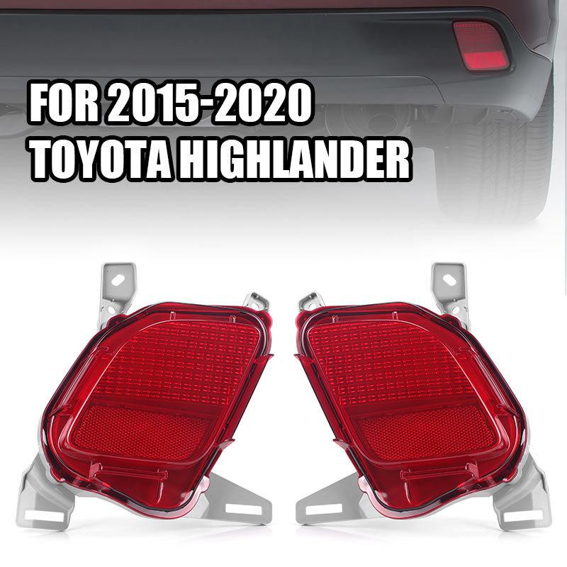 Left Right Rear Bumper Reflector Trim Cover Fog Light No Bulb For Toyota Highlander 2015 2016 2017 2018  Signal Tail Light