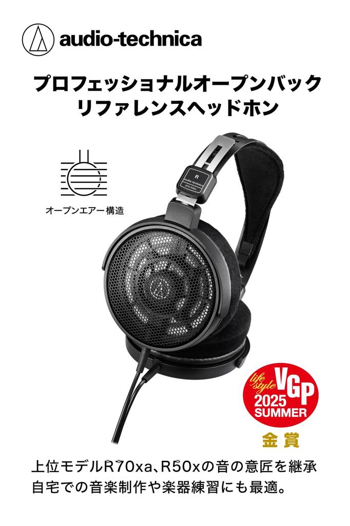 Audio-Technica ATH-R30x Open-Back Monitor Headphones, Wired, Lightweight [DTM, Music Listening, Instrument Practice, Digital Piano, Open-Back Studio