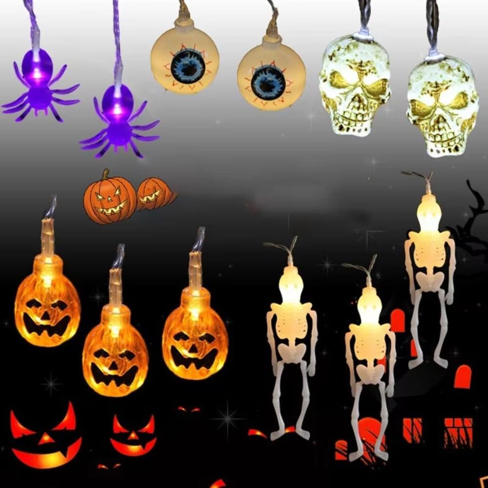 Horror Theme Pumpkin Shaped Lamp 10 Light Strings Skull Head Lamp Ghost Shaped Lamp Halloween Day