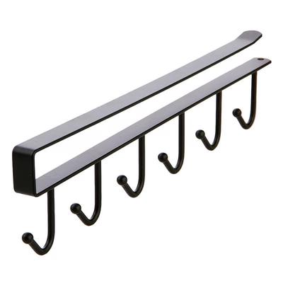 Crochet à Double rangée sans poinçon, support suspendu pour tasse, armoire murale, support de spatule, rangement de tasses, rangement de cuisine en fer forgé domestique