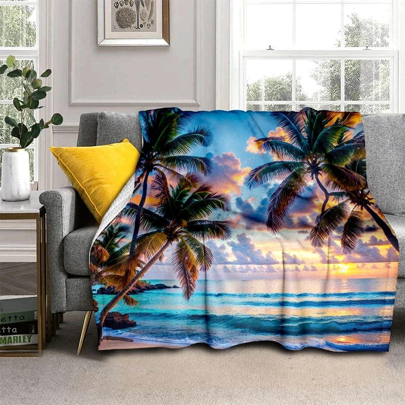 29 Style New Sea Water Beach Reef Nature Scenery 3D Blanket,Soft Throw Blanket for Home Bedroom Bed Sofa Travel Picnic Cover Kid