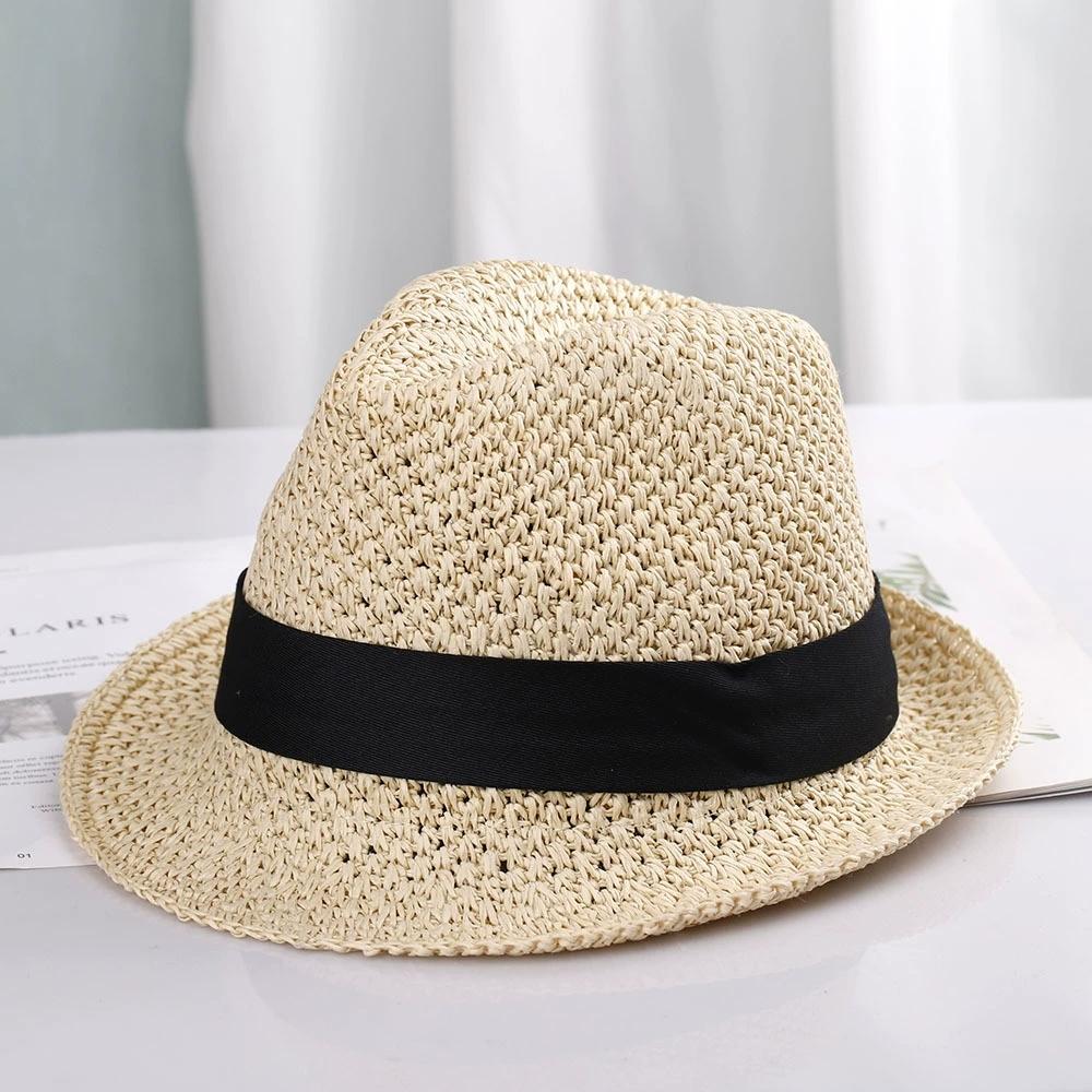British Retro Straw Hat Men and Women Summer Beach Hats UV Protection Fisherman Hat