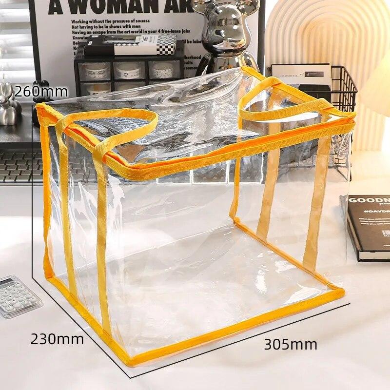 Große Kapazität Transparent Faltbar Buch&Bleistift Staubdicht Feuchtigkeitsdicht Tasche Schulsachen Organisieren Handgehaltene Aufbewahrung