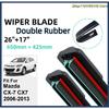 Double Rubber Car Wiper Blades for Mazda CX-7 CX7 2006-2013 Front Windscreen Windshield Rubber Car Accessories 2011 2012 2013