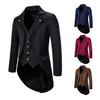 Fashion Men Solid Color Perform Suit Gentlemen Male Tail Coats