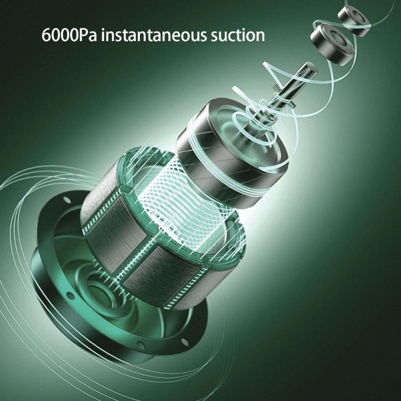 Wireless Handheld Vacuum 45W 6Kpa Suction Multi Attachments LED Indicator Low Noise Car Vacuum