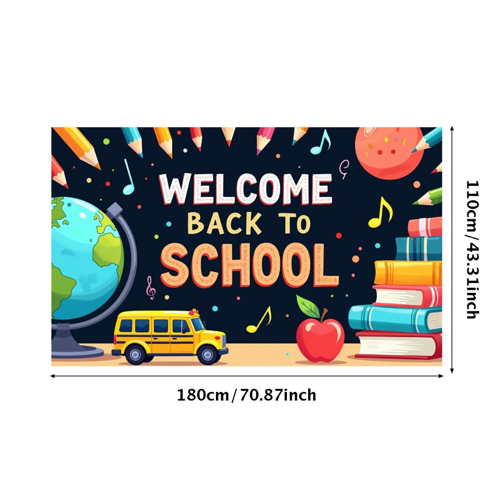 Willkommen zurück zur Schule Banner Hintergrund für Klassenzimmerdeko Kinder Schulfest Veranstaltung Hintergrunddekorationen Foto-Requisiten