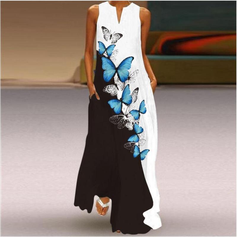 BITCED Fashion Summer Spring Sleeveless O-Neck Casual Dresses