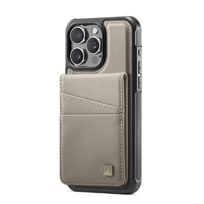 For iPhone 15 Pro Max Case AUTSPACE A12 Leather Phone Case with Detachable Card Bag