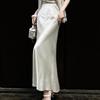 Lanseer 2026 Summer Elegant Acetate Rhinestone Mermaid Midi Skirt