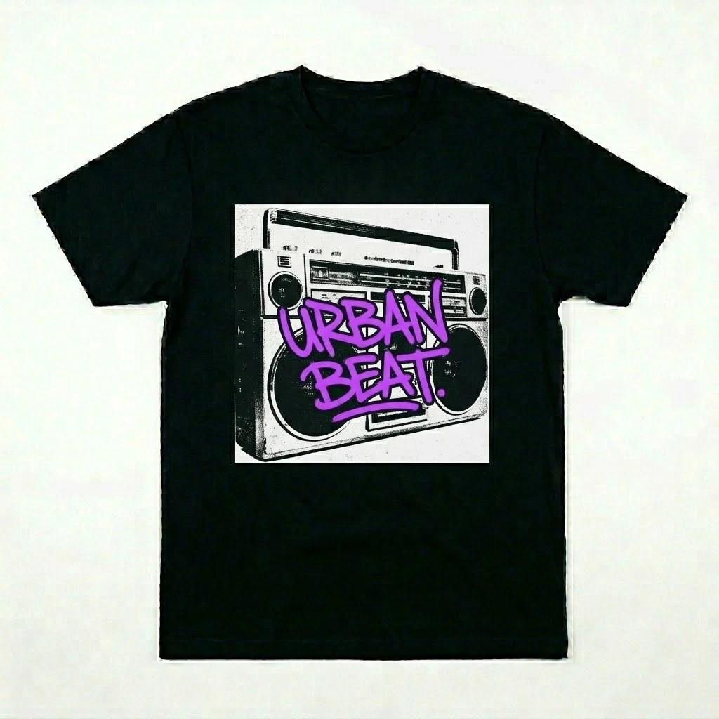 Vintage Urban Beat Boombox T-Shirt - Retro 80s 90s Hip Hop Streetwear Tee XXL