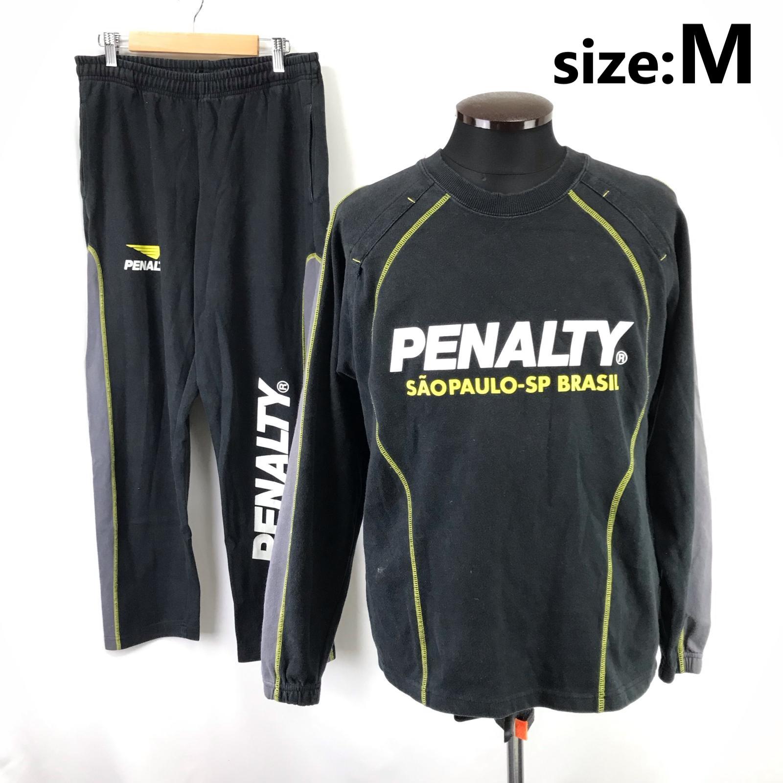 

PENALTY Soccer Jersey Tracksuit Set [M/Black×Gray] Practice Wear Trainer Sweat Outfit(USED)