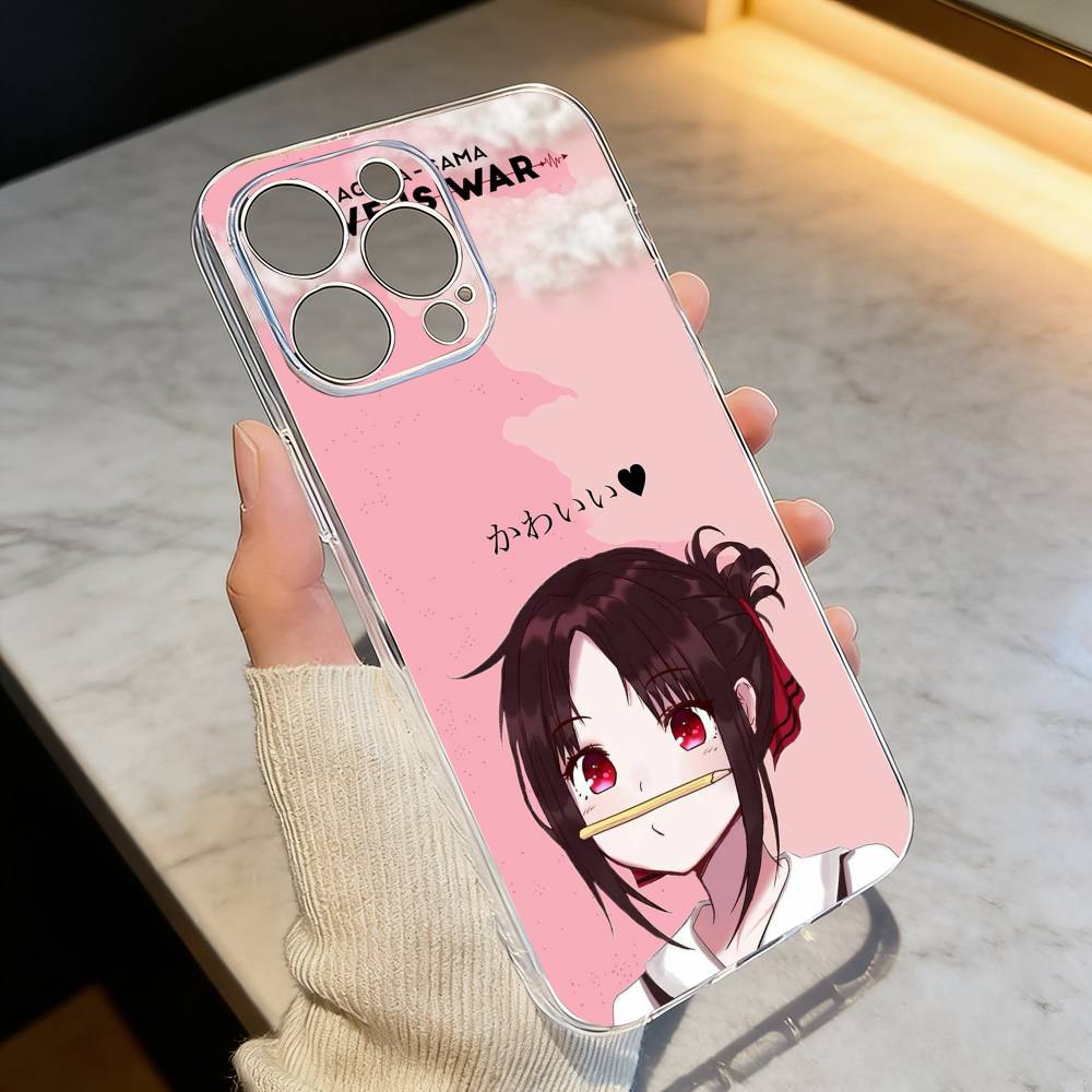 

Love is War K-Kaguya Phone Case For iPhone 17 16 15 14 13 12 11 Mini Pro Max Plus Transparent Cover iPhone17promax