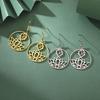 Dawapara Yoga Lotus OM Symbol Dangle Earrings for Women Girls Aum Ohm Spiritual Amulet Chakra Pendant Stainless Steel Jewelry