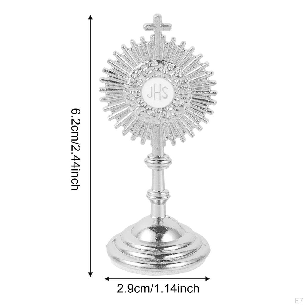 Standing Crucifix Car Ornament Catholic Figurine with Base Table Cross for Chapel Christian