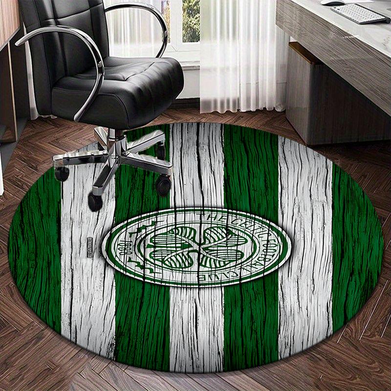 1PC round rug Cel-tic Football Club Crest Printed Round Area Rug ,Rug For Home Office, Round Chair Rug, Decorative Carpet Fan gifts Christmas gift