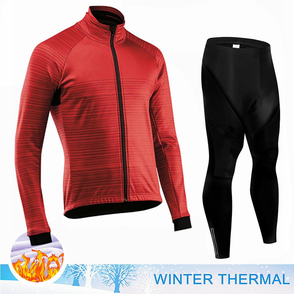 2025 Pro Team Winter Thermal Fleece Cycling Jersey Set Long Sleeve Bicycle Clothing Mtb Bike Wear Maillot Ropa Ciclismo Cycling