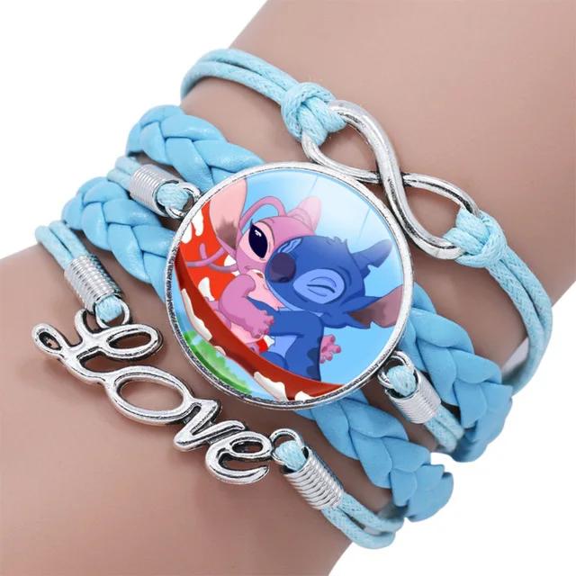 New  Lilo & Stitch Cartoon Bracelet Anime Figure Stitch Soft Leather Wristband Accessories Girls Kids Cute Jewelry Gifts
