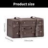 Portable Old Fashioned Wood Leather Luggage Models Small Dollhouses Furniture Accessories Coffee Colored Designs