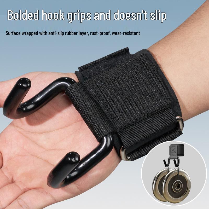 Pull-up Assist Hook Wrist Wraps for Non-Slip Deadlift Exercise