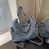 Fashi Denim Nähgarn Solides Innenfach Schultertaschen 2026 Hochwertige Taschen für Damen Reißverschluss Damen Handtaschen