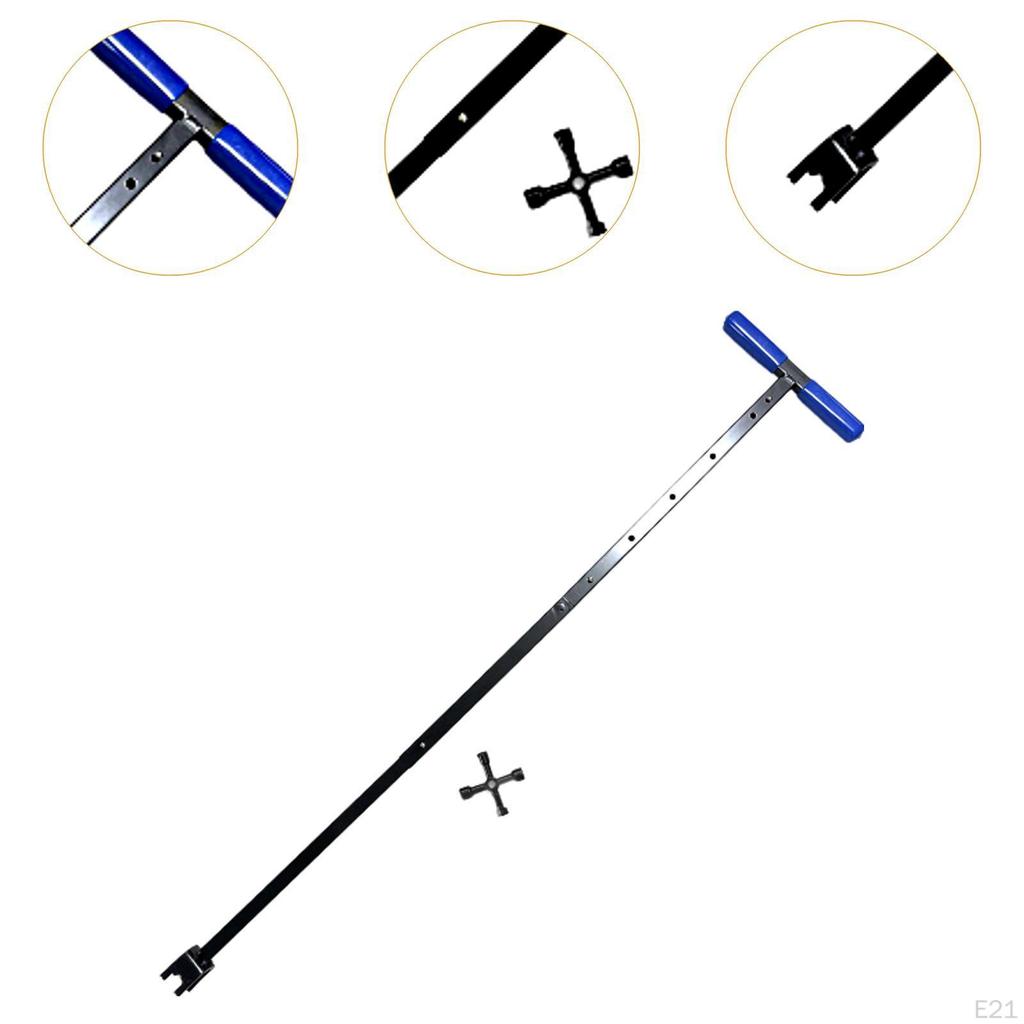Instrument Profesional Contor de Apă cu Cheie Multifuncțională și Mâner T din Oțel Rezistent la Uzură pentru Robineți