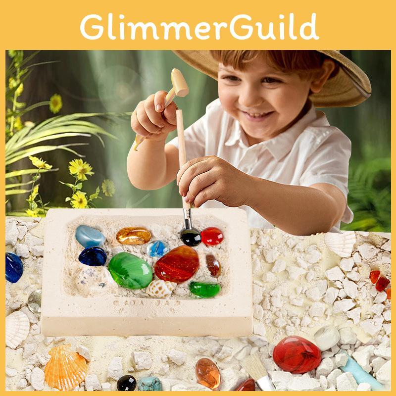 Diy Dig Archaeological Kit Gemstones Fossils For Kids Educational Play Treasure