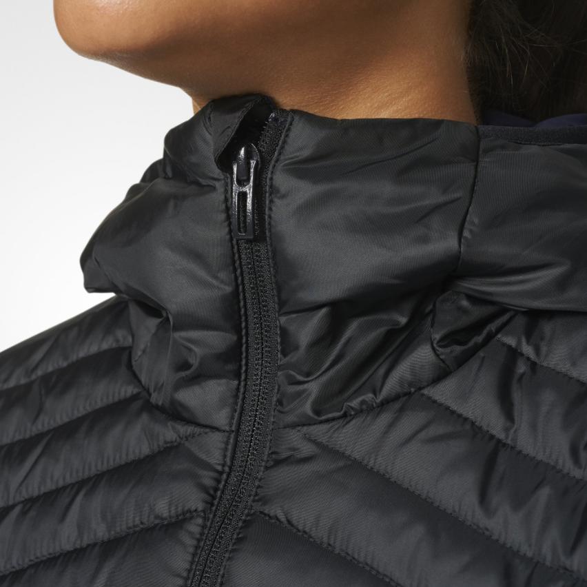 Adidas Chaqueta con Capucha Acolchada Cytins Casual Cálida Deportiva Algodón Abrigo Invierno Chaqueta de Mujer Negra BQ1954