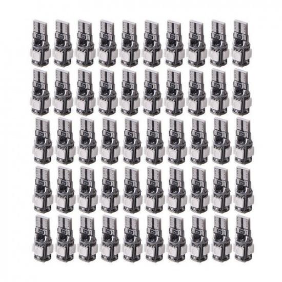 50pcs  T10 5-SMD 5050 Red LED Light Bulbs 192 168 194 W5W 2825 158 12V &