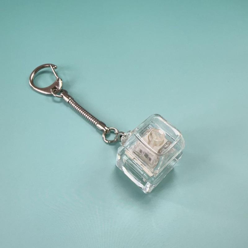9-Key Light Sound Keyboard Keycaps: Decompression Toy with Finger Squeeze Keychain No Light (snake chain)