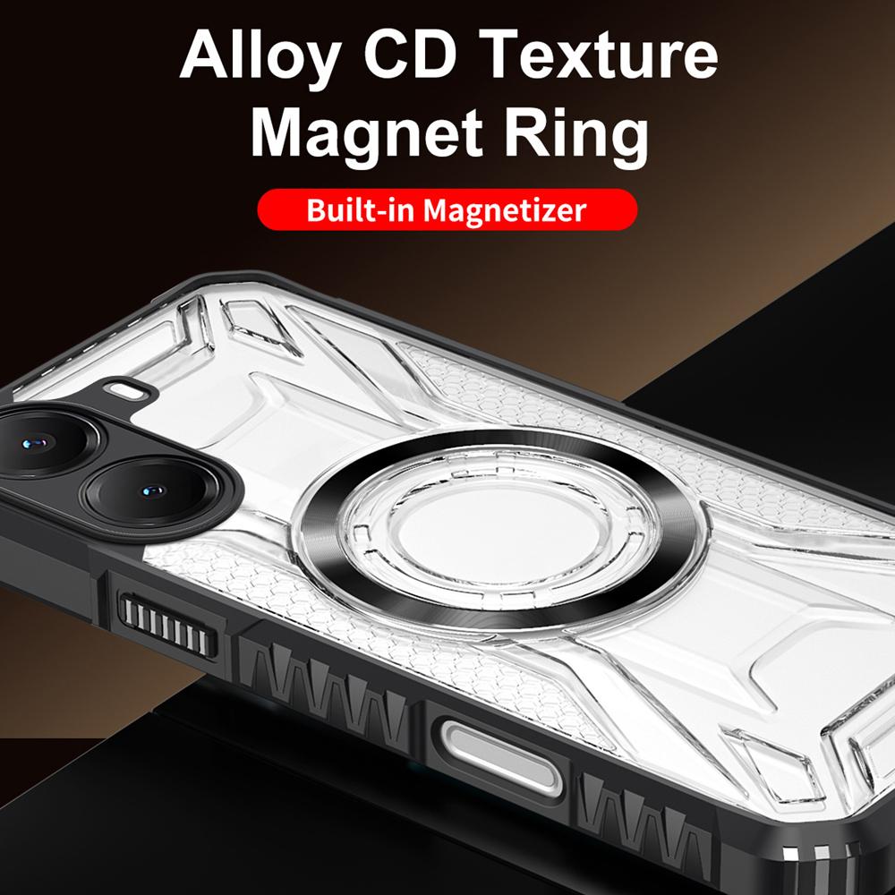 KEYSION Transparent Magnetic Case for Xiaomi POCO X7 Pro 5G Soft Silicone+PC Heavy Duty Shockproof Phone Cover for Redmi Turbo 4