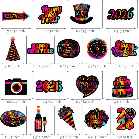 2026 Happy New Year Hanging Swirls New Years Party Decorations New Years Eve Ceiling Swirls Happy New Year Hanging Streames for Colorful New Year