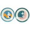Yamaka Shoten MOOMIN Dinnerware Pair of Plates Featuring Moomin and 19cm Microwave Moomin Nordic Day Wedding Made In "Half Color" Set, Snufkin,