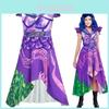 Fantasia de Cosplay Elegante e Encantadora de Descendentes 3 Mal para Meninas Adultas Perfeita para o Halloween