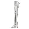 Bottes Montantes pour Femmes Chaussures à Bout Pointu Boîte de Nuit Danse Chaussures pour Dames Bottes Longues Grande Taille