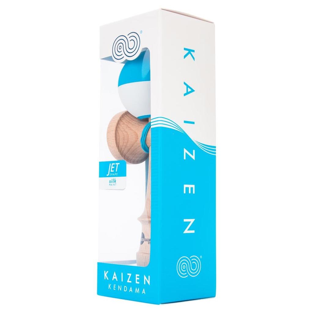 KENDAMA USA Kaizen Kendama Jetform Halvdelt Forbedret Kendama Halvdelt JET-form (Blå og hvit)
